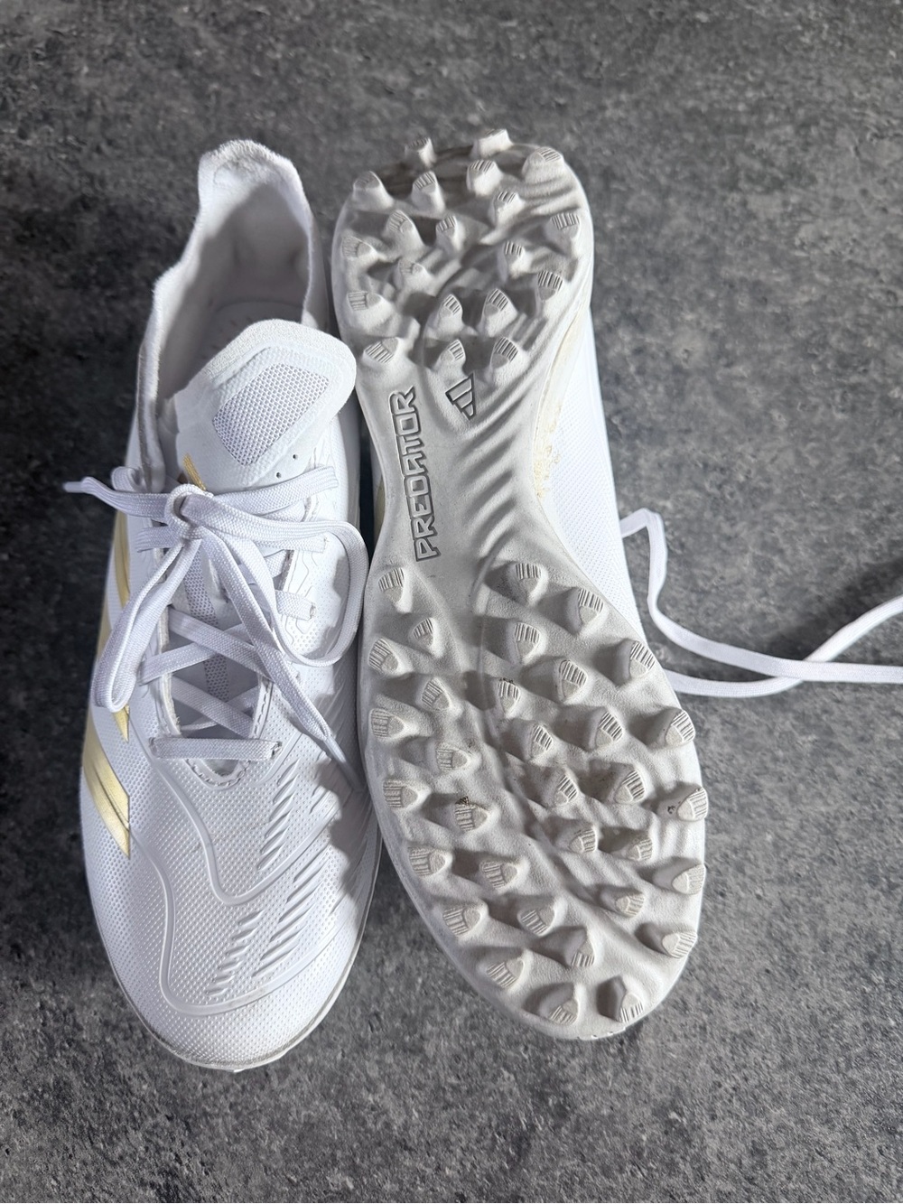 adidas Men's White & Gold Turf Soccer Shoes - Predator
